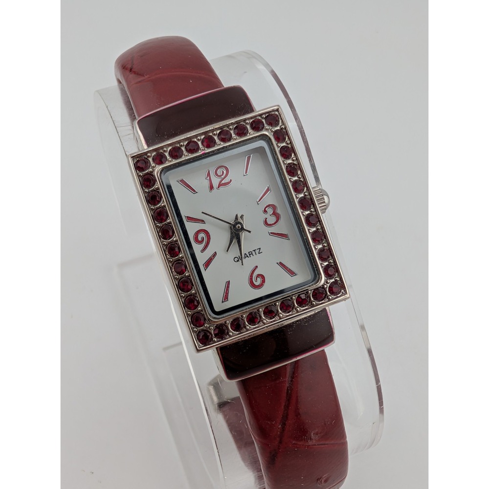 Avon January Birthstone Women's Watch Bangle Cuff Band- New Battery